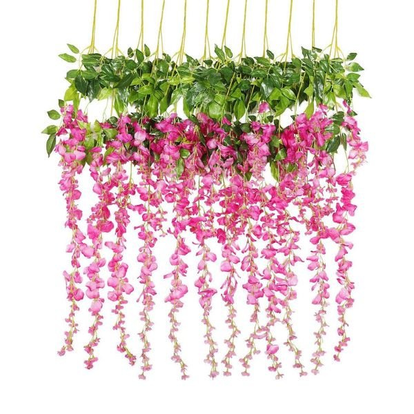 1 Pack 12ct | 3.25ft Artificial Wisteria Hanging Flowers – Wedding ...