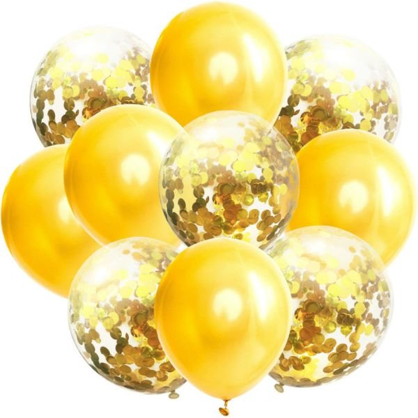 10ct, 12″ Confetti Latex Balloons Bouquet for Birthday Wedding Party ...