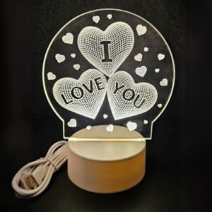 I Love You 3D Light Illusion LED Night Light Warm Desk Lamp Night Light