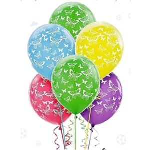 6Pcs Latex Happy Birthday Balloons Bouquet Butterfly Print