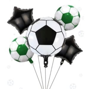 5 Pcs Mylar Soccer ball Theme Balloon Happy Birthday