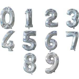 40″ Iridescent Foil Number Balloon #1,2,3,4,5,6,7,8,9 for Birthday Party Celebration Decoration.