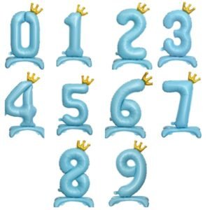 32″ Self-Standing Foil Number Balloons Baby blue for Birthday Party Decoration