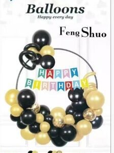 58 Pcs Balloon Arch with Latex Balloons  Black & Gold