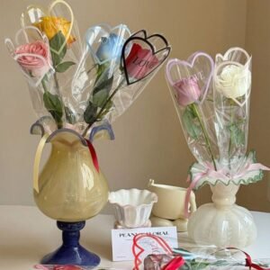 LOVE Single Stem Rose Clear Bags