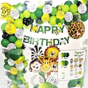 100 Pcs | Happy Birthday Balloons Garland Kit Party Supplies | Forest Animal Theme