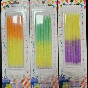 6Pcs | Happy Birthday Colorful Candle, Multi Color Paraffin Wax | 6 inch
