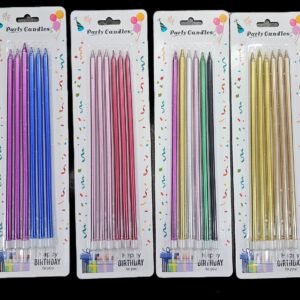 6Pcs | Happy Birthday Colorful Candle, Multi Color Paraffin Wax | 10 inch