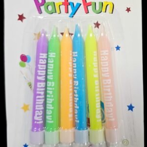 6Pcs | Happy Birthday Colorful Candle, Printed Happy Birthday
