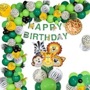 100 Pcs | Happy Birthday Balloons Garland Kit Party Supplies | Forest Animal Theme